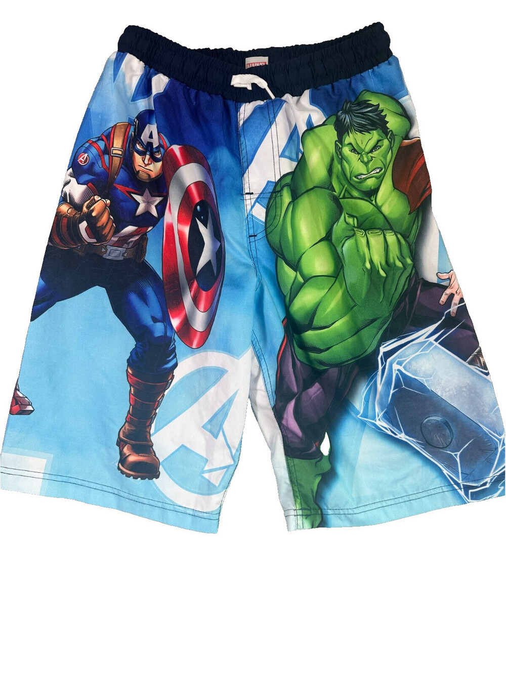Marvel Avengers Swim Shorts Elastic Waist Drawstrings Youth 14/16